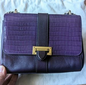 Aspinal of London Purple leather crossbody shoulder bag purse